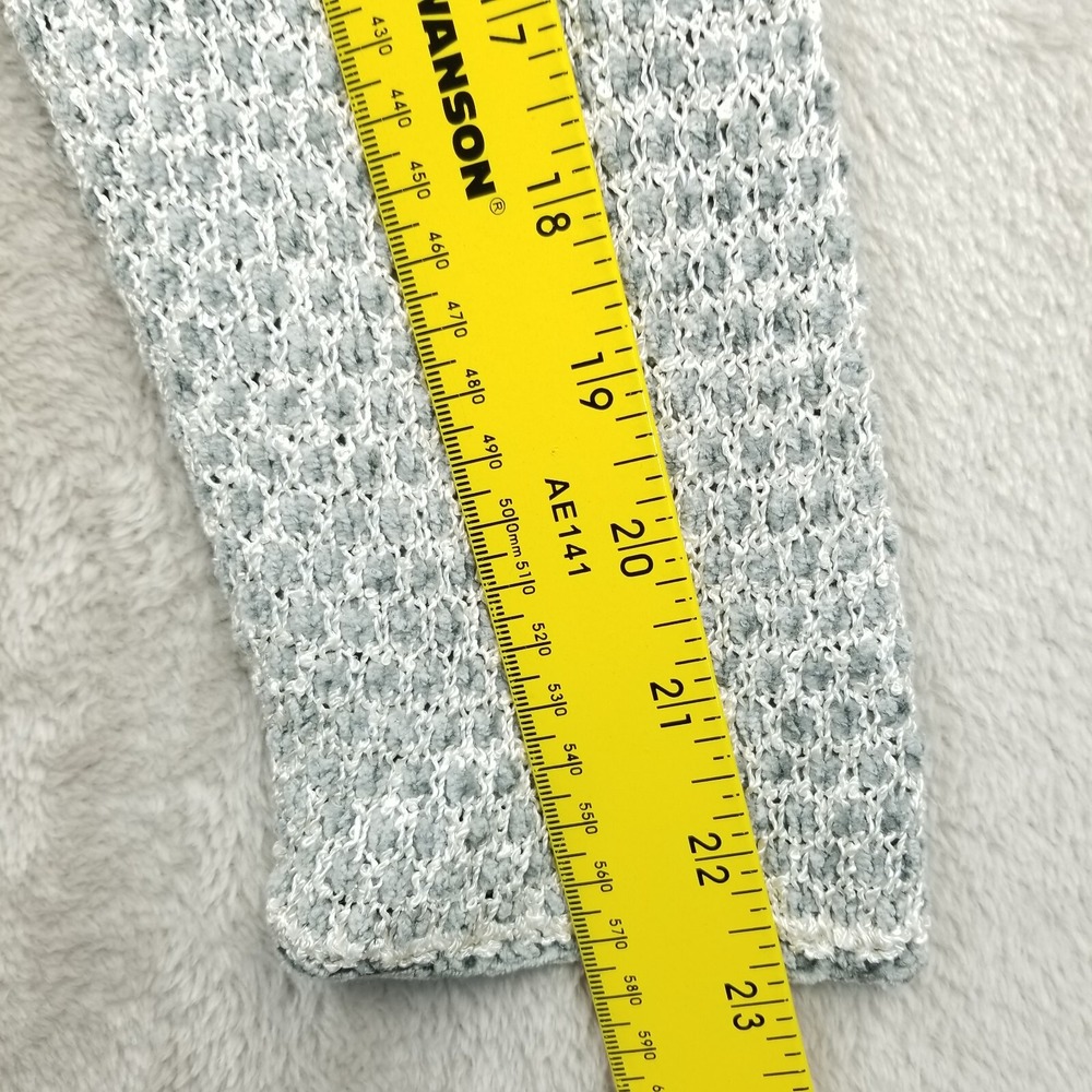 Isabelle Cardigan Women M Gray Chenille Notch Hem Long Sleeve Sweater Cottage - Picture 6 of 11